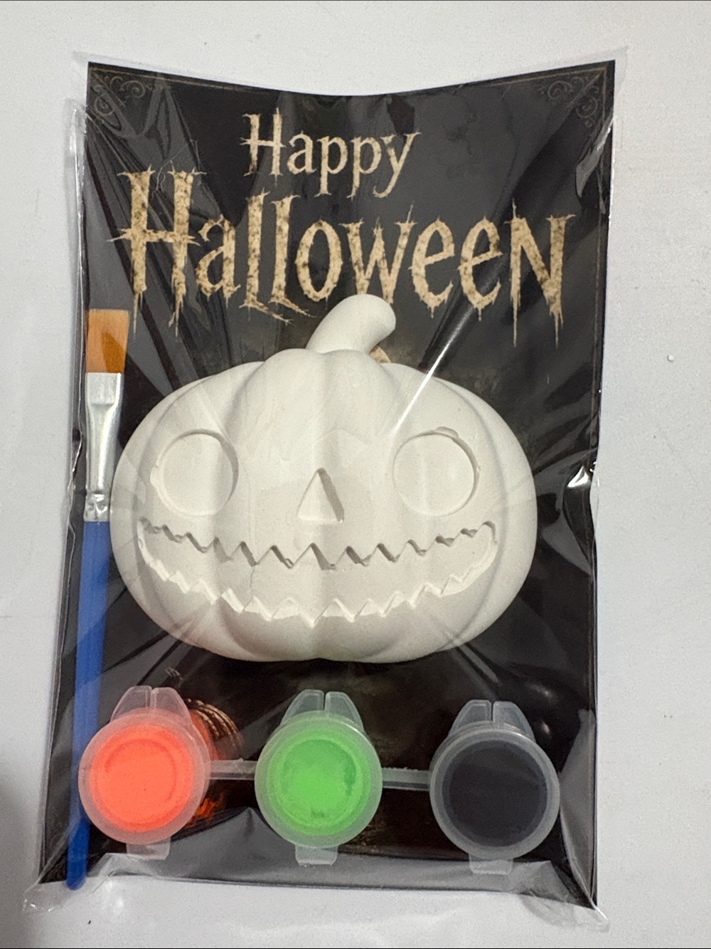 Halloween Pumpkin Paint Kit with White Ceramic Pumpkin - Unbranded